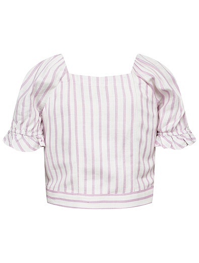 Короткая блуза из хлопка и льна SCOTCH & SODA - 1034509371063 - Фото 6