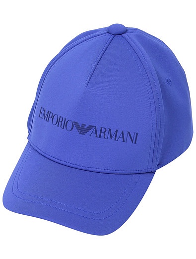 Синяя бейсболка с логотипом EMPORIO ARMANI - 1184519170382 - Фото 1
