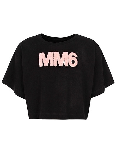 Короткая футболка с логотипом MM6 Maison Margiela - 1134509281659 - Фото 1