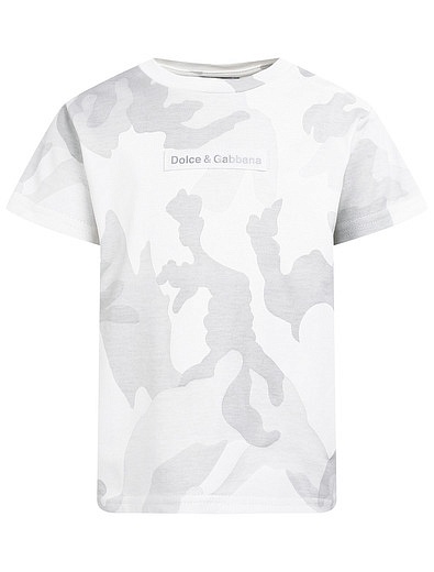 Хлопковая футболка с камуфляжным принтом Dolce & Gabbana - 1134519174347 - Фото 1