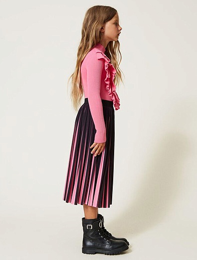 Чёрно-розовая юбка плиссе TWINSET - 1044509282849 - Фото 6