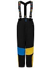 Разноцветные утепленные брюки на подтяжках - 1604519381286