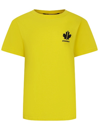 Жёлтая футболка из хлопка Dsquared2 - 1134529370715 - Фото 1