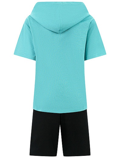 Хлопковый комплект из футболки и шорт EMPORIO ARMANI - 3024519411185 - Фото 2