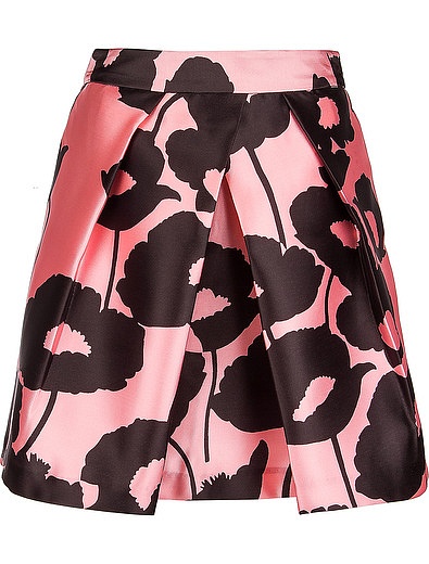 Атласная юбка с цветочным принтом Milly Minis - 1043009780060 - Фото 1