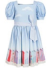 голубое Платье с рукавами-фонариками - 1054509278421