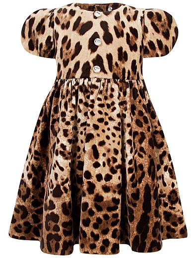 Леопардовое платье из эластичного бархата Dolce & Gabbana - 1057709980019 - Фото 1