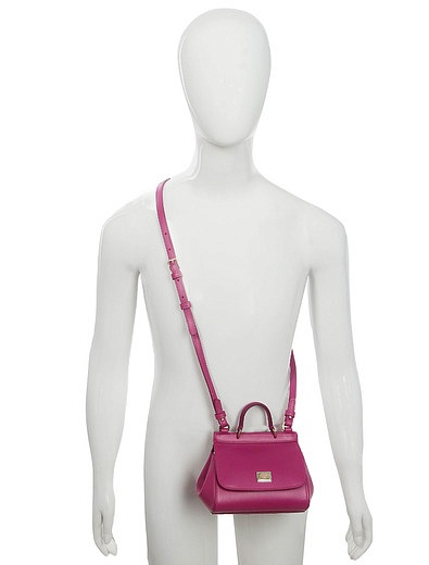 кожаная сумка цвета фуксии Dolce & Gabbana - 1204508280134 - Фото 3