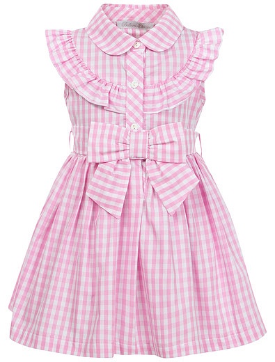 Розовое платье в клетку с поясом Balloon Chic - 1054709271697 - Фото 1