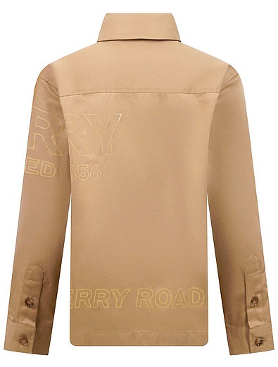 Рубашка с золотым принтом логотипа Burberry - 1014519270471 - Фото 6