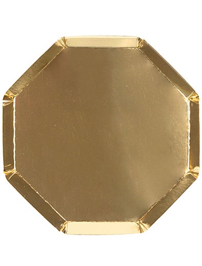Набор золотых одноразовых тарелок 8 шт. Meri Meri - 2294520080361 - Фото 1