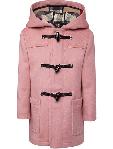 Пальто-дафлкот из шерсти розовый Burberry - 1122609780042 - Фото 1