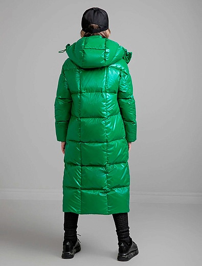 длинное зеленое пуховое пальто NAUMI - 1124509183770 - Фото 5
