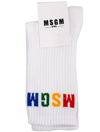 Носки с разноцветным логотипом MSGM - 1534529270358 - Фото 1