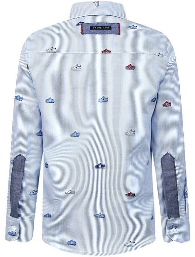 Комплект из рубашки в полоску и шорт с ремнём Lapin House - 3021519870011 - Фото 7