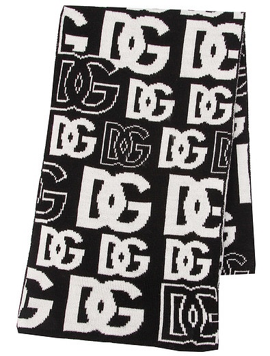 Шерстяной шарф с принтом из логотипов Dolce & Gabbana - 1224528280044 - Фото 1