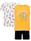Комплект из майки, футболки и шорт с принтом теннис - 3034519270163
