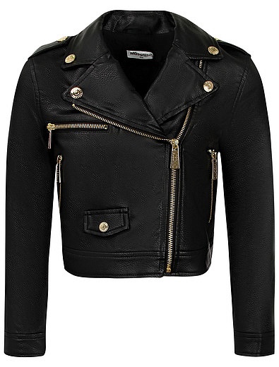 Черная куртка с косой молнией Moschino - 1074509410393 - Фото 1