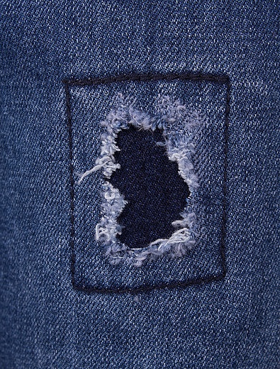 Синие зауженные джинсы с потертостями SILVIAN HEACH Kids - 1161419780231 - Фото 2