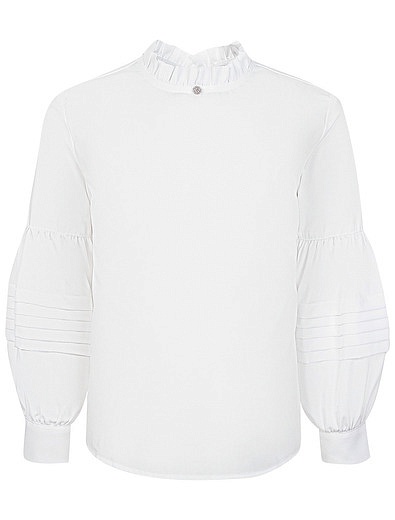 Комбинированная блуза с объемными рукавами SILVER SPOON - 1034509281041 - Фото 1