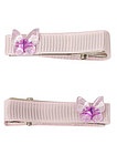 Розовый зажим для волос с бабочкой 2 шт - 4884500370544