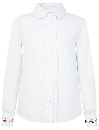 Блуза с рюшами и нашивками Dolce & Gabbana - 1031209980526 - Фото 1
