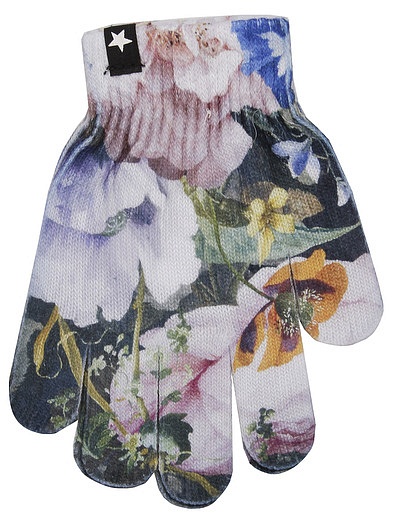 Комплект из шапки и перчаток с цветочным принтом MOLO - 3004509280137 - Фото 3