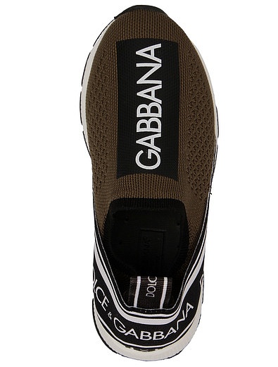текстильные Кроссовки с логотипом Dolce & Gabbana - 2104519270447 - Фото 4