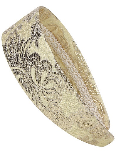 Ободок из жаккарда ламе золотого цвета Dolce & Gabbana - 5144508170027 - Фото 1
