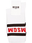 Белые носки с принтом логотипа - 1531229880092