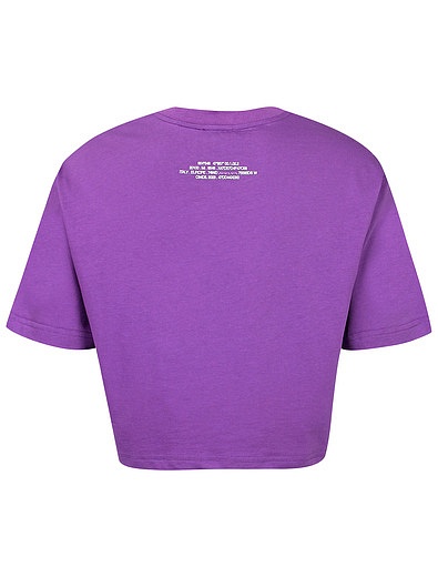 Короткая фиолетовая футболка Dolce & Gabbana - 1134509413814 - Фото 2