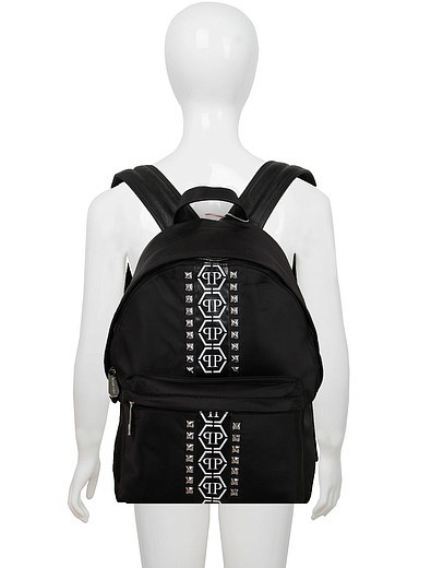 Черный рюкзак с логотипом Philipp Plein - 1504518070108 - Фото 2