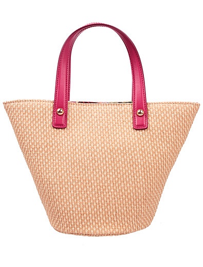 Соломенная сумка с вышивкой логотипа Dolce & Gabbana - 1204508070650 - Фото 5