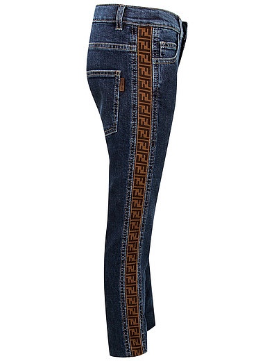 Синие джинсы с лампасами Fendi - 1164519070424 - Фото 2