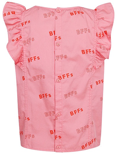 Розовый хлопковый топ с принтом &quot;Bffs&quot; TINYCOTTONS - 0512609970054 - Фото 3