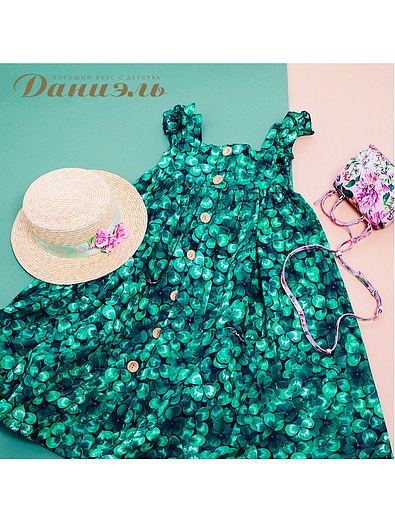 Платье на пуговицах с принтом клевер Dolce & Gabbana - 1054509078144 - Фото 3