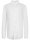 Белая рубашка с воротником-стойкой - 1014519374278