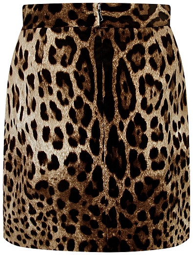 Юбка из бархата с леопардовым принтом Dolce & Gabbana - 1047709981222 - Фото 5