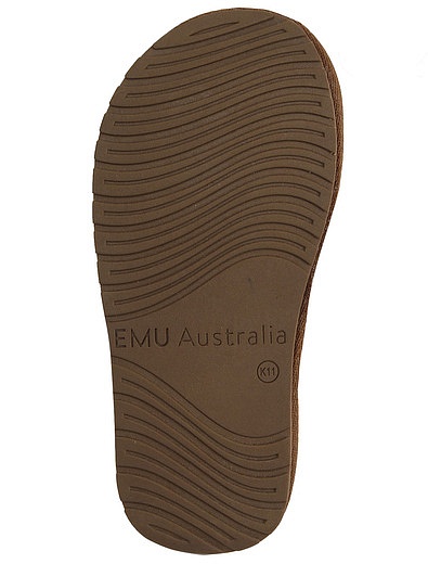 Золотистые тапочки с меховой подкладкой Emu Australia - 2064529180191 - Фото 5