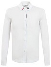 Белая блуза с монограммой на воротнике - 1034500380019