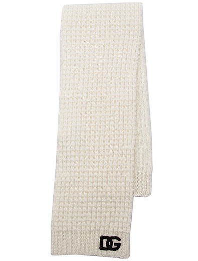 Кремовый шарф из хлопка Dolce & Gabbana - 1224528280181 - Фото 1