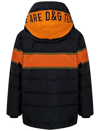 Куртка с капюшоном и жаккардовым логотипом Dolce & Gabbana - 1074519086496 - Фото 3