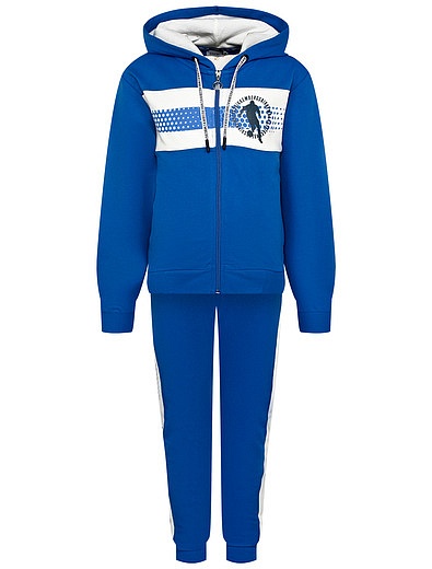 Синий хлопковый спортивный костюм Bikkembergs - 6004519370634 - Фото 1
