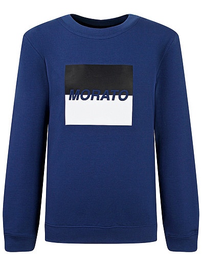 Синий свитшот с принтом логотипа Antony Morato - 0084519170515 - Фото 1