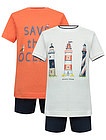 Хлопковый Комплект из 2 футболок и шорт - 3034519170319