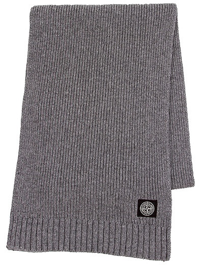 Серый шарф из шерсти с кашемиром Stone Island - 1224518080180 - Фото 1