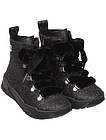 Черные ботинки с бархатными шнурками - 2031109980052