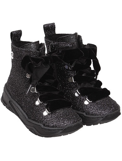 Черные ботинки с бархатными шнурками Florens - 2031109980052 - Фото 1
