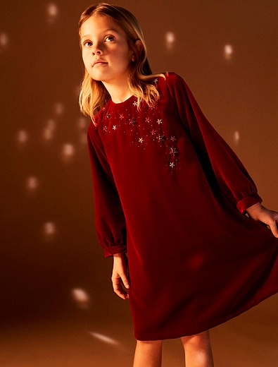Бархатное бордовое платье Il Gufo - 1054709280415 - Фото 2