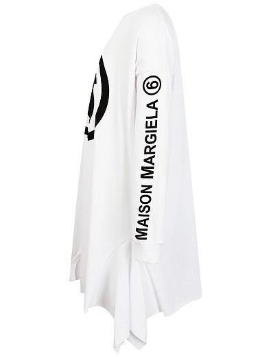Ассиметричное платье с принтом MM6 Maison Margiela - 1054609180877 - Фото 3